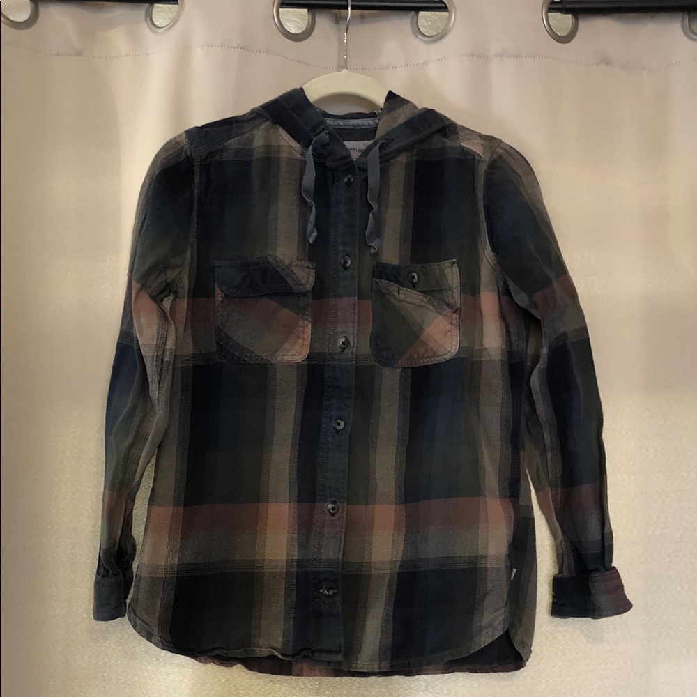 Carhartt Multicolor Plaid Hooded Shirt 3606